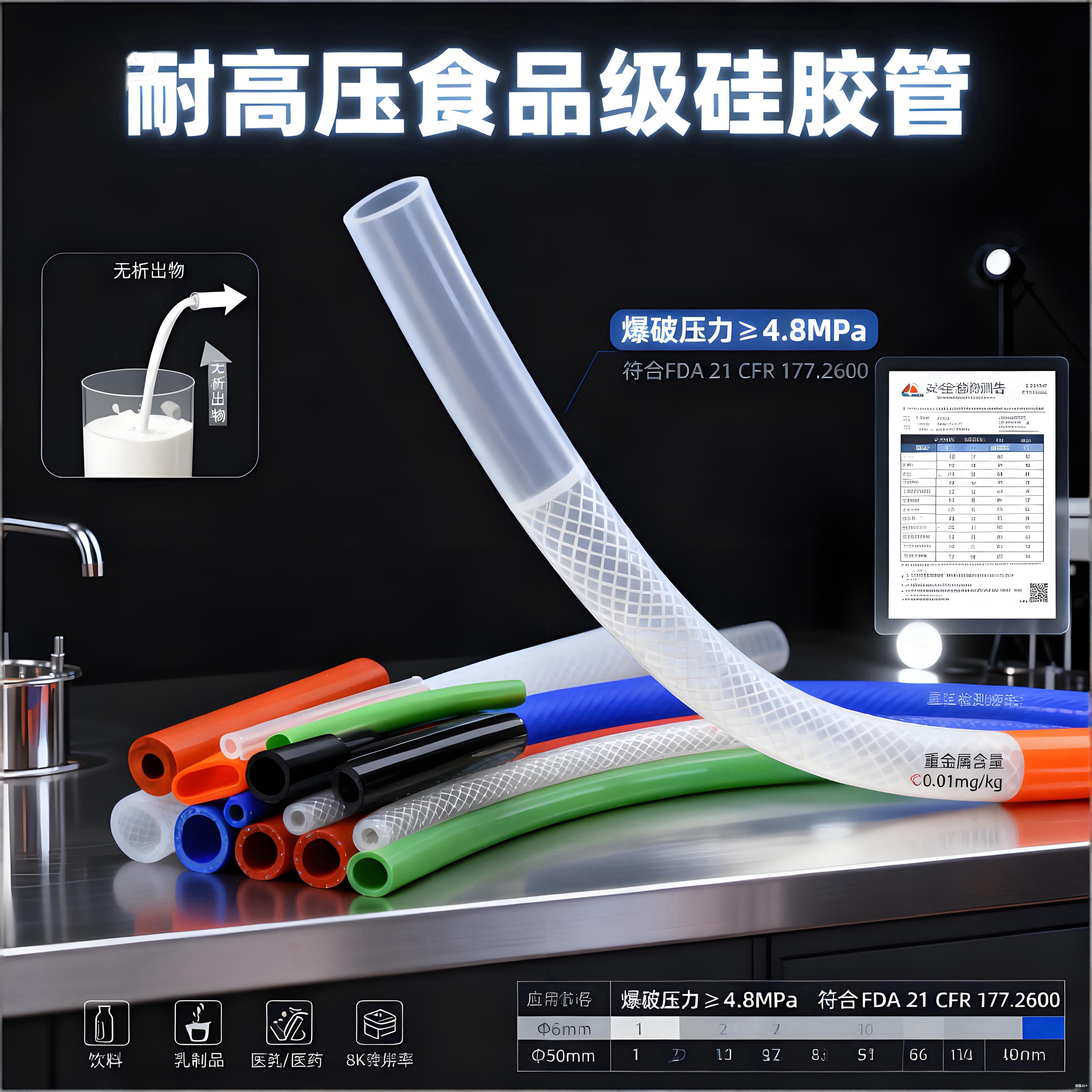 耐高壓食（shí）品級矽膠管