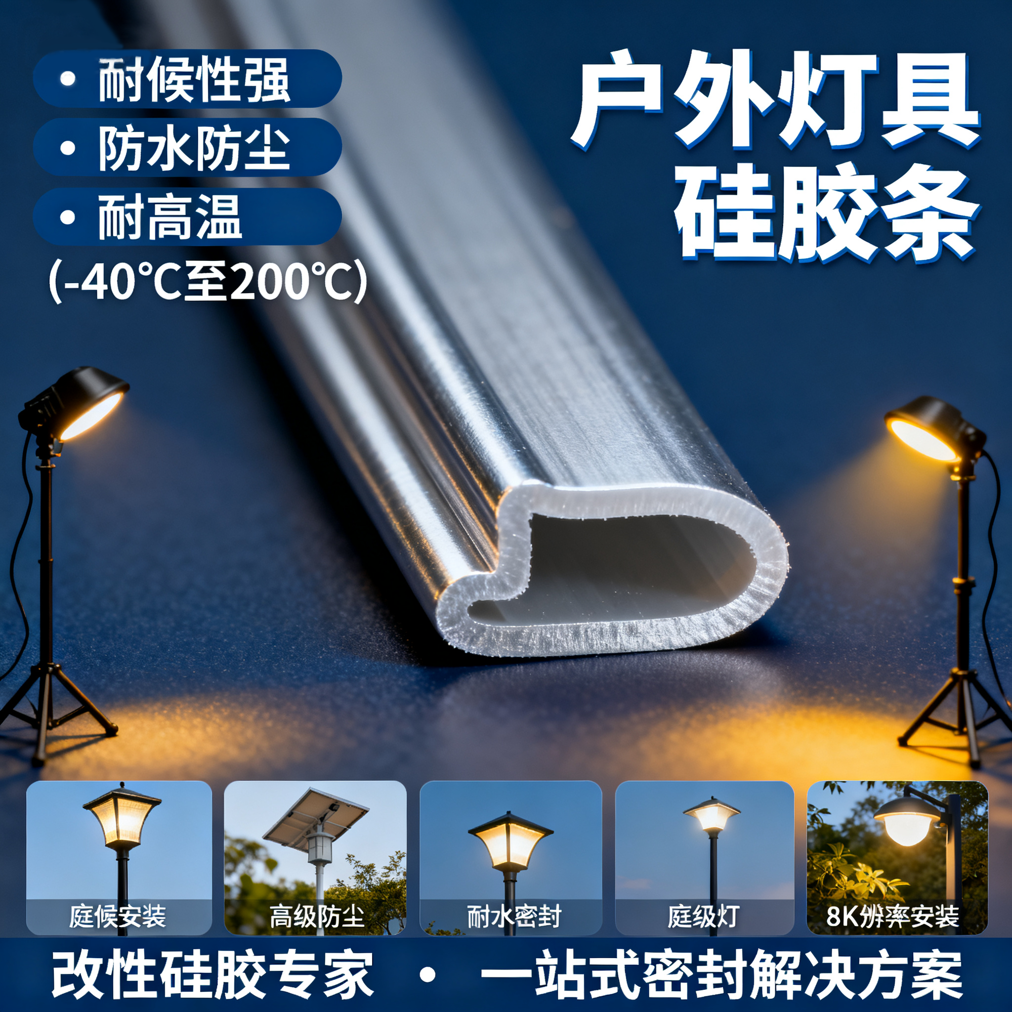 戶（hù）外燈具矽膠密封條（tiáo）