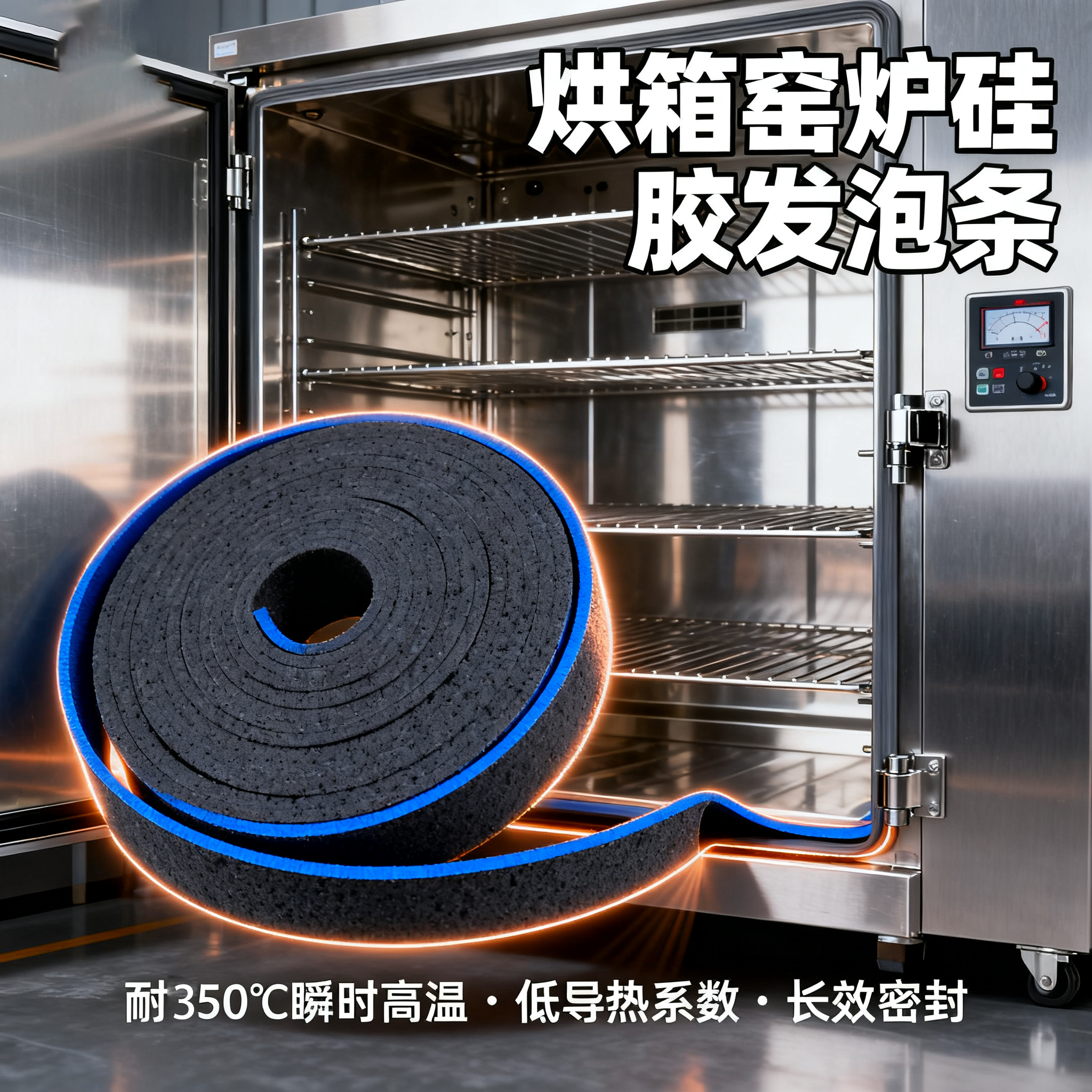 烘箱窯爐矽（guī）膠發泡條